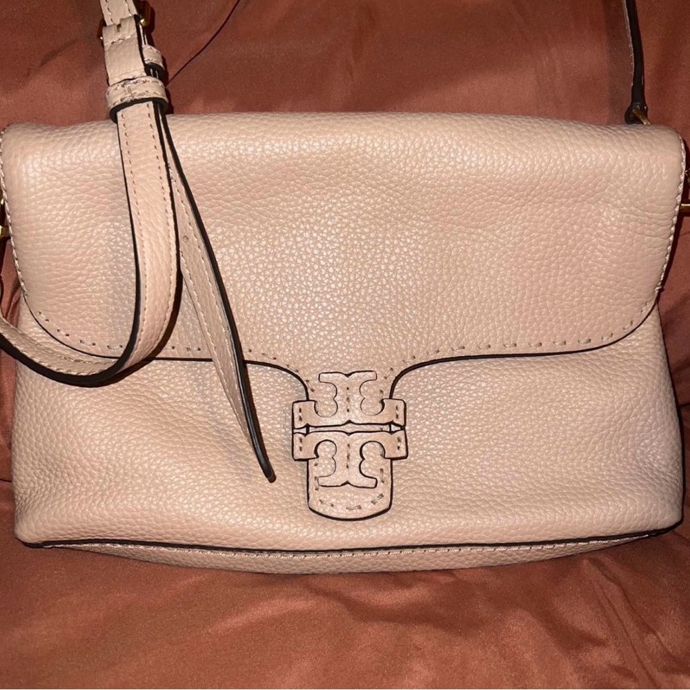 Tory Burch Beige Leather Crossbody Bag